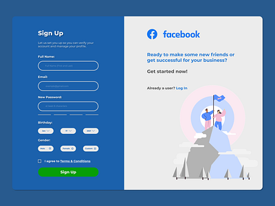 Facebook Sign Up Page Concept figma design sign up form typography ui ux