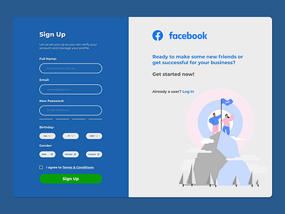 Facebook Sign Up Page Concept