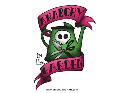 Hand Drawn Logo Design - Anarchy In The Garden branding cute design edgy gardening illustration lettering logo logo design steph calvert tattoo typography