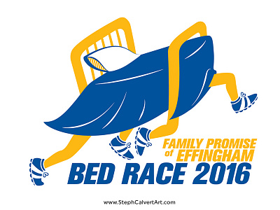 Funny Logo Design for Family Promise Bed Race branding cute design events illustration logo logo design race running steph calvert typography