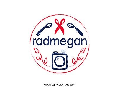 Hand Drawn Logo Design for Radmegan blog branding camera crafter cute design illustration lettering logo logo design steph calvert typography