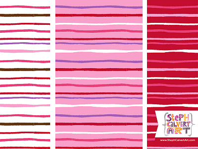 Valentine's Day Repeat Patterns - Thin Hand Drawn Stripe