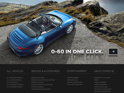 Porsche Footer car design footer interface ui web website
