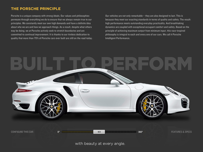 Porsche Slider UI car design interface slider text type ui ux