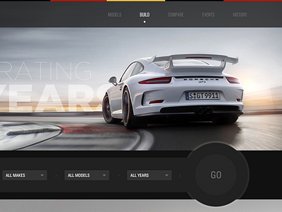 Porsche Header car design interface navigation rotator ui ux web website