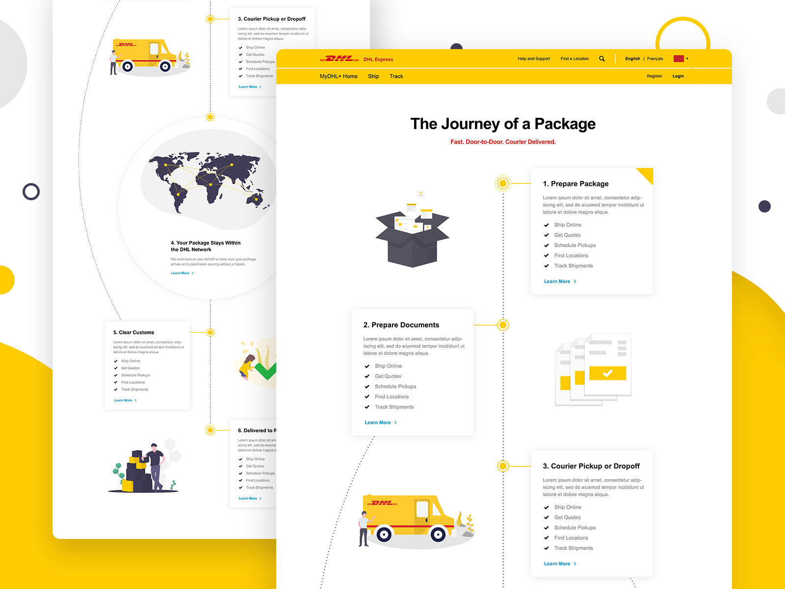 DHL Landing Page by Matt Olpinski on Dribbble