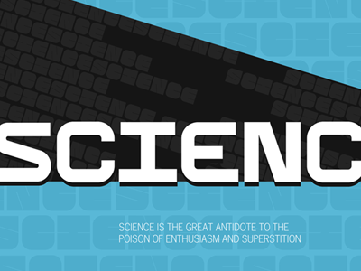 "Science" (Custom Font) blue design poster science typography