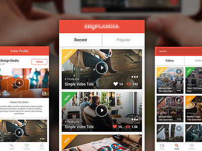 Video Listing app design interface mobile ui video visual design