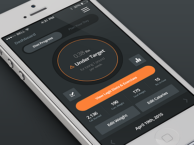 Mobile Fitness App app dashboard design fitness iphone mobile mockup ui ux