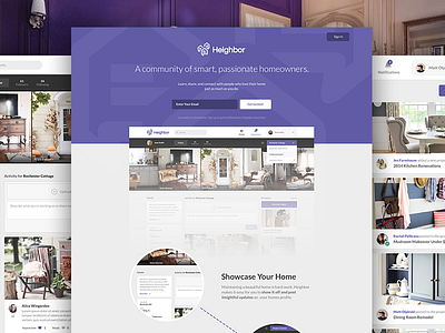 Heighbor Website app community home network platform promo social ui ux web website