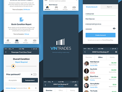 VinTrades Mobile App app buttons cars design mobile trading ui ux vehicles