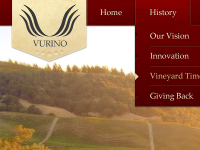 Winery Website 2 dropdown menu nav navigation ui website wine winery wood