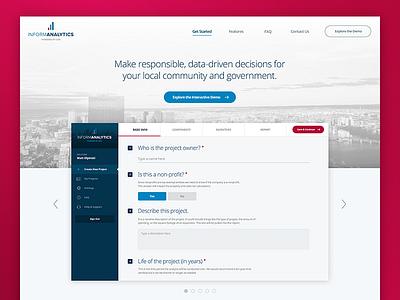 InformAnalytics Home Page by Matt Olpinski on Dribbble