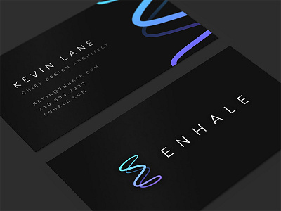 Enhale Brand Identity air branding business card cards clean design e icon logo pure waves