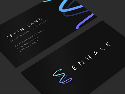 Enhale Brand Identity air branding business card cards clean design e icon logo pure waves