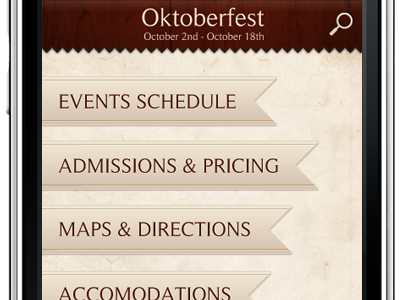 Oktoberfest iPhone App app iphone mobile
