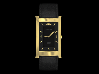 Cartier Watch 3d black gold watch