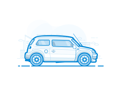 Car Illustration design flat icon illustration ios minimal sketch ui vector