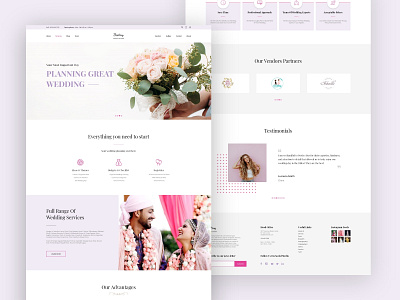 Wedding Planning Service Home Page Design ui uidesign uiux ux web web design website design wedding planning