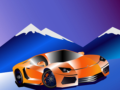 Illustration of a racing car.Vector background blue booklet car cartoon clean colorful design drive driver gradient illustration lines logo nature orange red rocks vector white