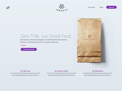 Fold01 delivery food foodees landing page