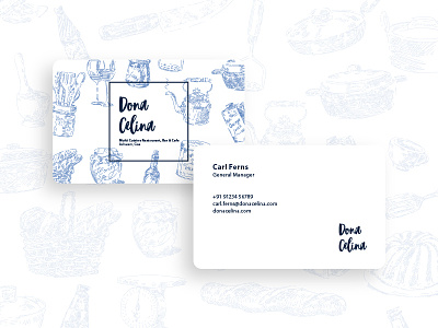 Dona Celina - WIP branding business card design equipment food goa graphic illustration kitchen logo restaurant