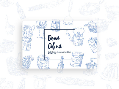 Dona Celina - WIP branding business card design equipment food goa graphic illustration kitchen logo restaurant