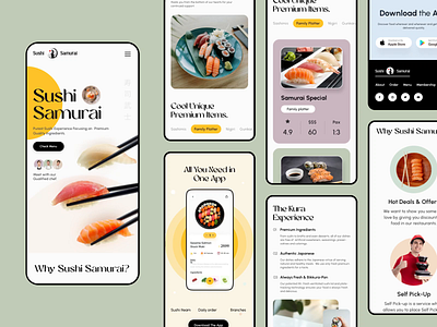 Sushi Samurai Web Responsive app branding design graphic design logo