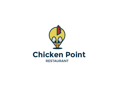 Chicken Point Logo branding character design emblem identity illustration letterform logo mascot pictorialmark typography wordmark