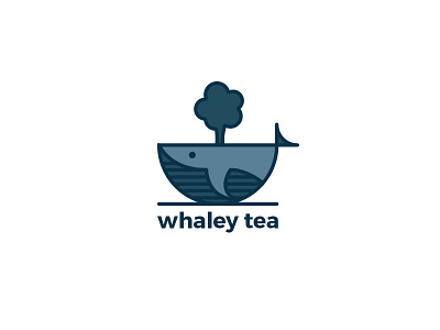 Whaley Tea Logo animal branding character cups fish identity illustration logo mascot tea vector whale