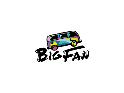 Big Fan Identity branding car colors design identity logo pepperweb typography van vehicles wordmark
