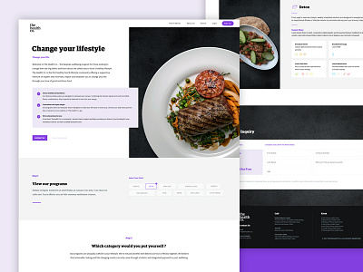 Landing Page Design calendar dashboard diet plan food health homepage innerpages layout meal plan pepperweb webdesign website