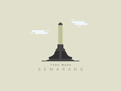 Landmark Tugu Muda Semarang flatdesign landmark