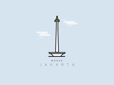 Landmark - Monas Jakarta design flatdesign illustration landmark ui