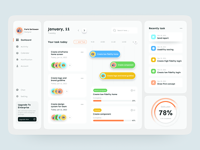 Daty - Daily Task Management Dashboard buildteam collaborate dahsboard daily task dailytask design organize tasks task management tasklist team team work teamwork ui ui ux ui design uidesign uiux web webdesign work tools