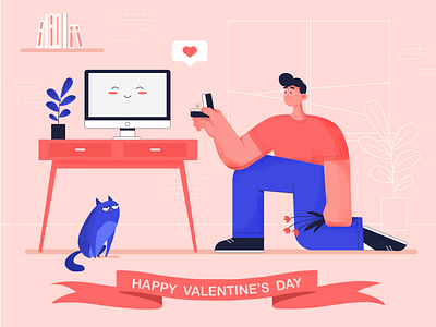 Saint Valentine's Day illustration character design flat illustration illustrator ui ux valentines day vector website