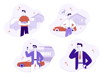 Illustrations for Financial App character flat flatdesign graphic design illustraion ui ux vector