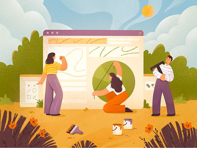 Building a startup art artist design illustration nature people startup summer ui ux