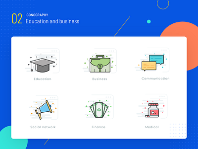Education and business business chat communication education icons iconset medicine money
