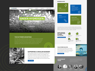 Green Power Landing Page design landing page typography ui ux