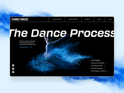 Home Page for The Online Dance School dance home page dance school dancing home page desing ui