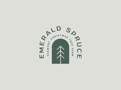 Emerald Spruce Christmas Tree Farm badge logo brand design icon logo minimal nature tree