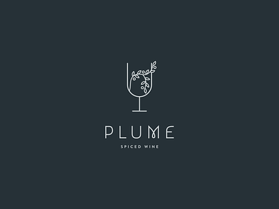 Plume Logo branding christmas illustration logo minimal minimalist logo wine winery