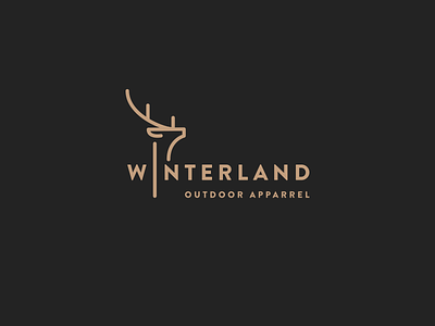 Winterland Logo animal logo branding illustration logo minimal minimal logo winter wordmark