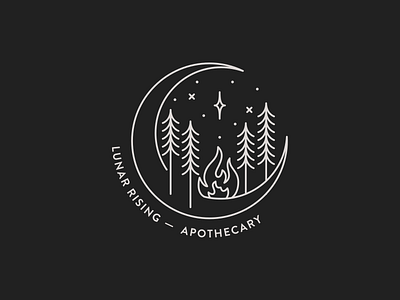 Lunar Rising Apothecary Logo badge logo branding illustration logo minimal nature winter