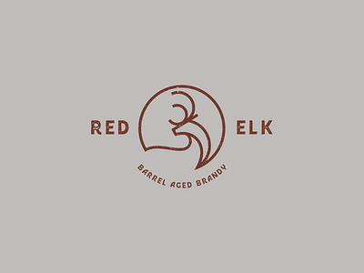 Red Elk Brandy Logo alcohol branding animal logo badge logo branding illustration logo minimal logo nature winter