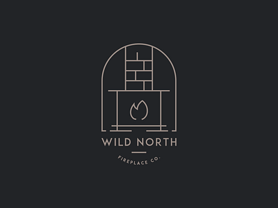 Wild North Fireplace Co. badge logo branding illustration logo minimal