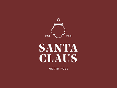 Santa Claus badge logo branding christmas illustration logo minimal santa winter