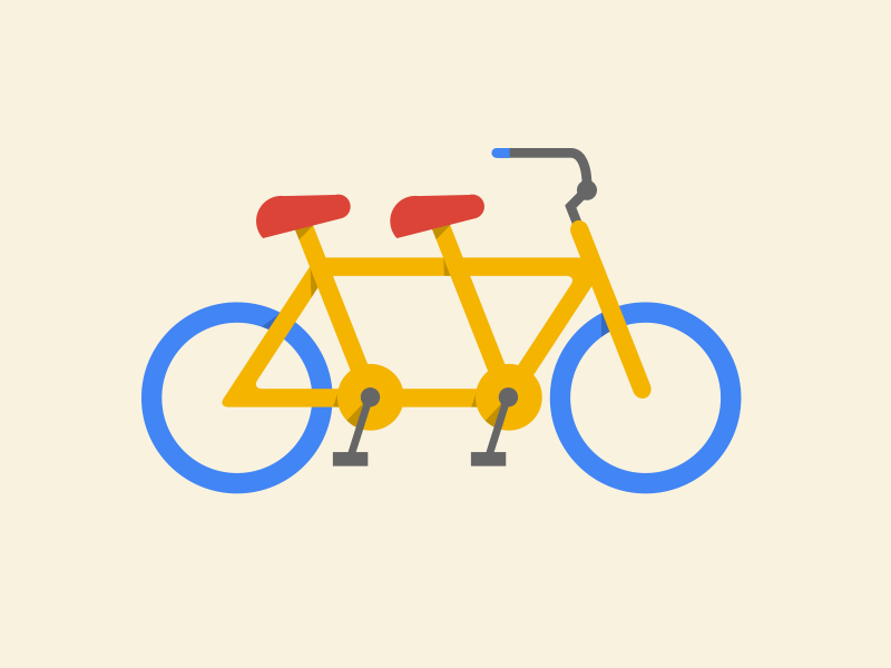 Tandem Google Bike bike google illustration logo mark tandem