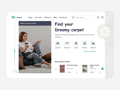 Rug store website app branding carpet case study design e commerce graphic design illustration logo rug shop srore typography ui ux vector